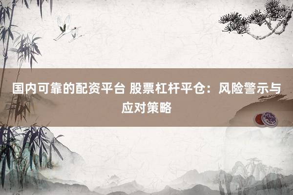 国内可靠的配资平台 股票杠杆平仓：风险警示与应对策略