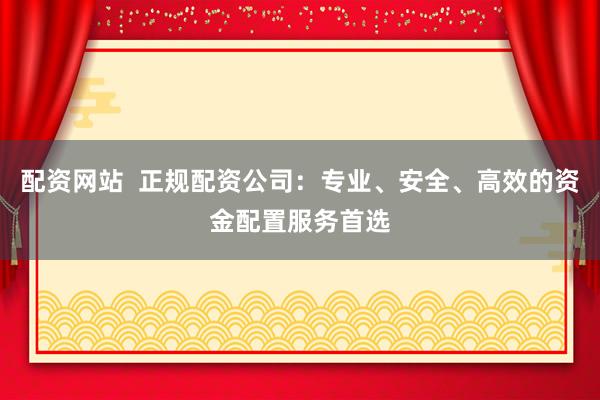 配资网站  正规配资公司：专业、安全、高效的资金配置服务首选