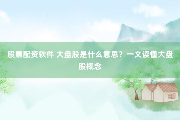 股票配资软件 大盘股是什么意思？一文读懂大盘股概念