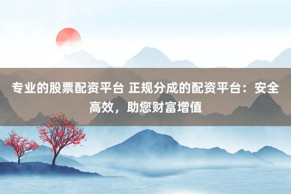 专业的股票配资平台 正规分成的配资平台：安全高效，助您财富增值