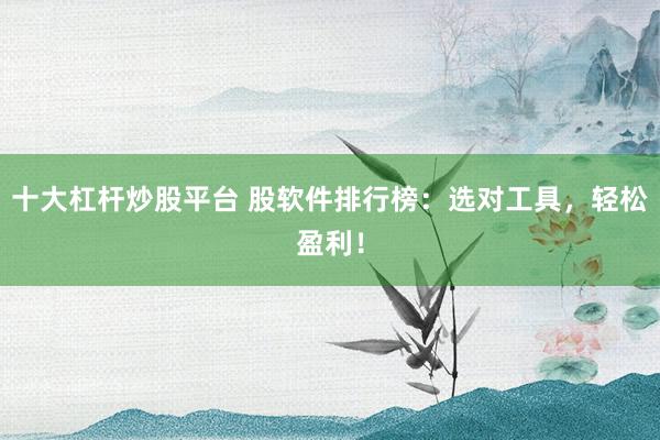 十大杠杆炒股平台 股软件排行榜：选对工具，轻松盈利！
