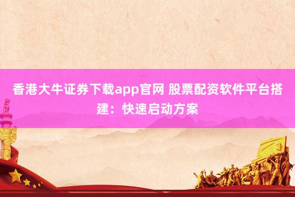 香港大牛证券下载app官网 股票配资软件平台搭建：快速启动方案