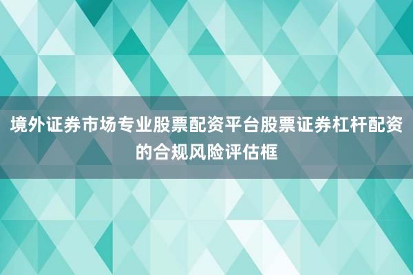 境外证券市场专业股票配资平台股票证券杠杆配资的合规风险评估框