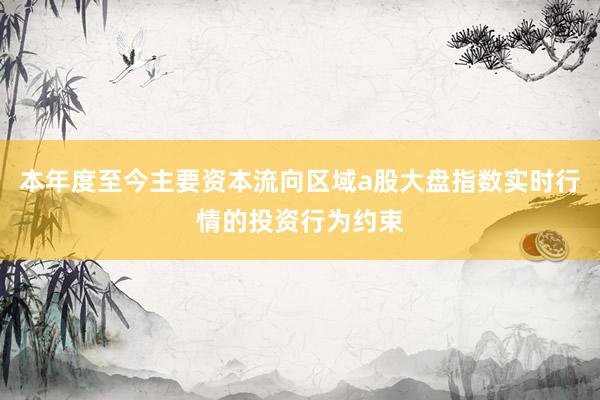 本年度至今主要资本流向区域a股大盘指数实时行情的投资行为约束