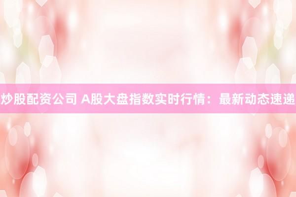 炒股配资公司 A股大盘指数实时行情：最新动态速递