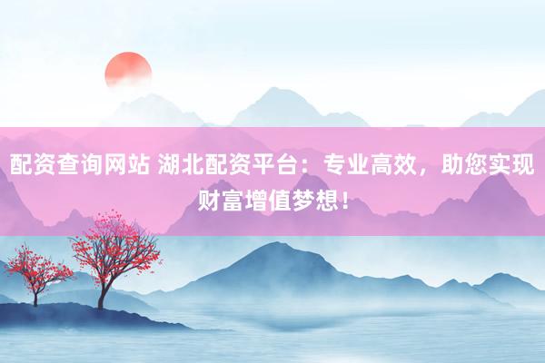 配资查询网站 湖北配资平台:专业高效,助您实现财富增值梦想!