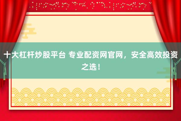 十大杠杆炒股平台 专业配资网官网,安全高效投资之选!